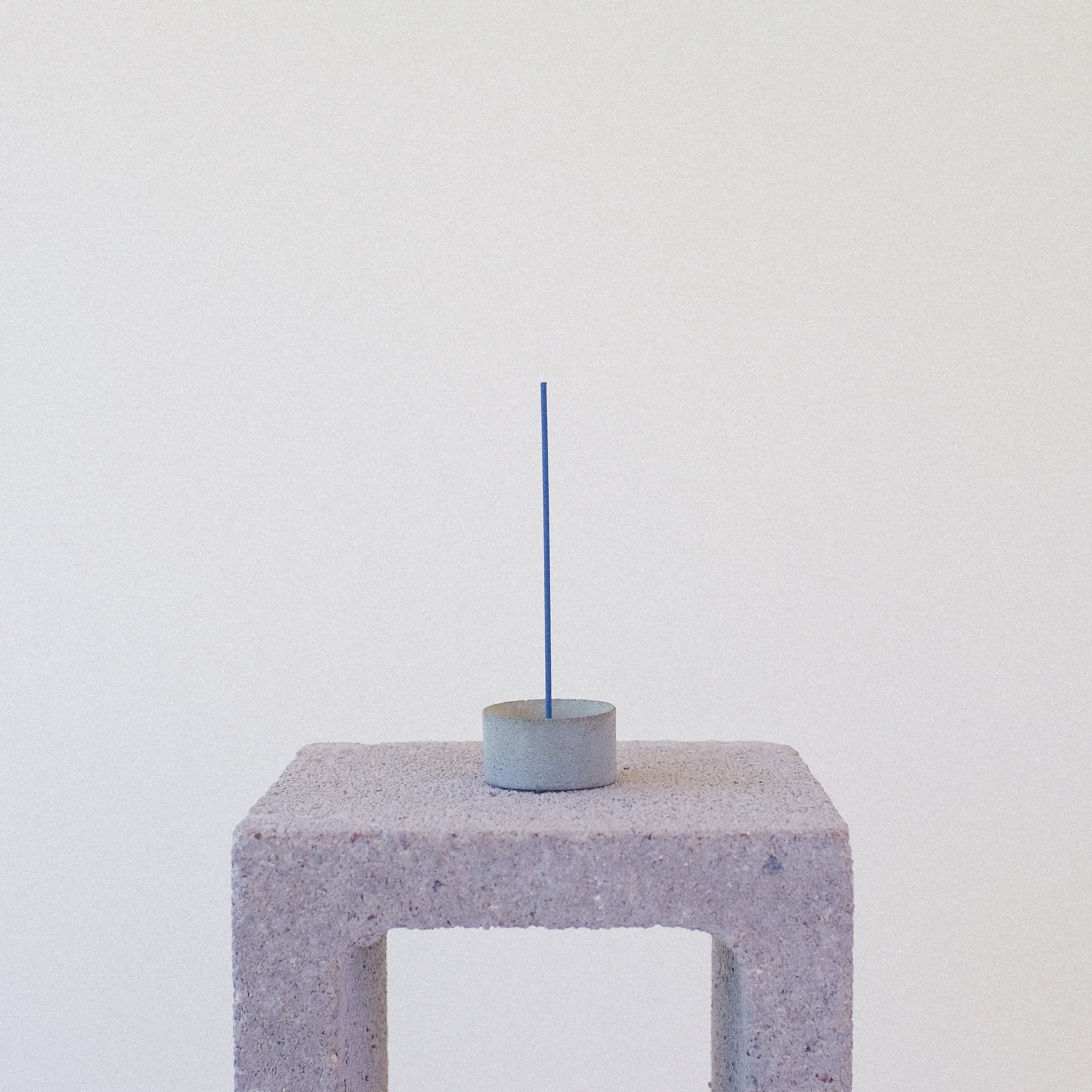 Small Round Natural Concrete Incense Holder