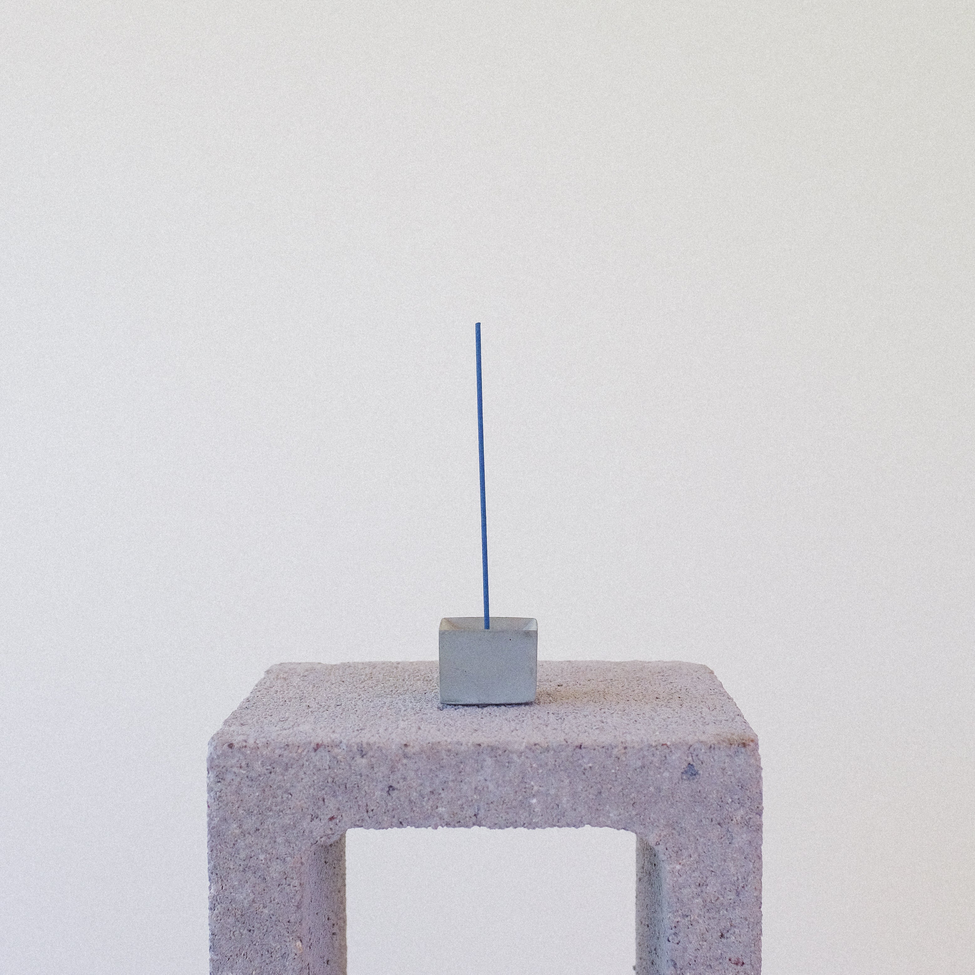 Small Square Natural Concrete Incense Holder